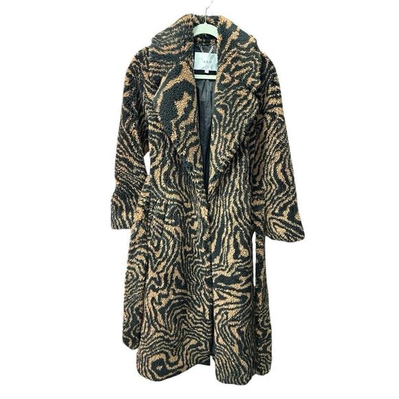 A.L.C. Anderson Tiger Stripe Faux Fur Retro Coat Size Size XS - Picture 10 of 15